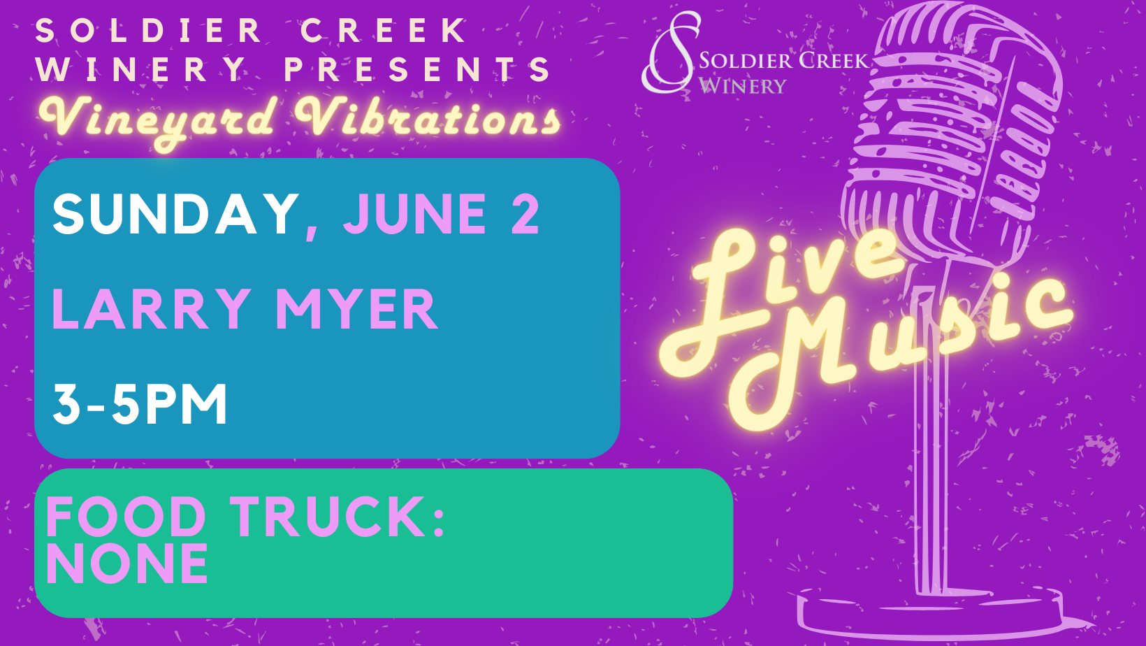 Events from June 30 - June 21Soldier Creek Winery